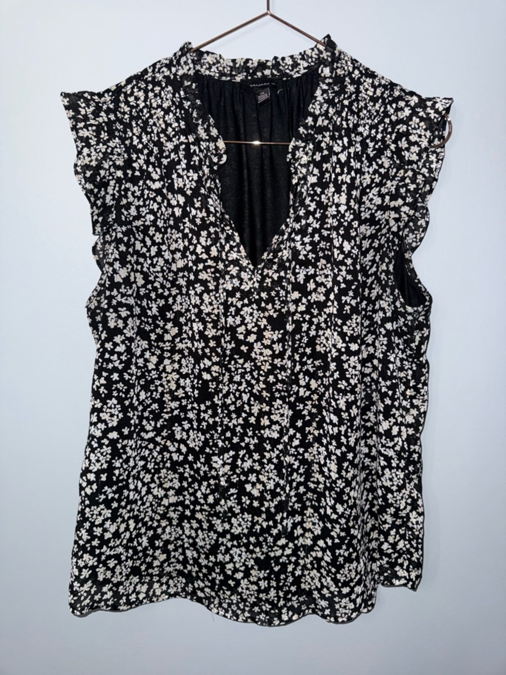 Tamara H  Ruffle V-Neck Sleeveless Blouse